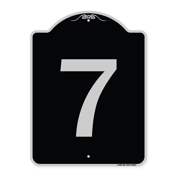 Sign with Number 7 Heavy-Gauge Aluminum Architectural Sign, 24" x 18", BS-1824-22901